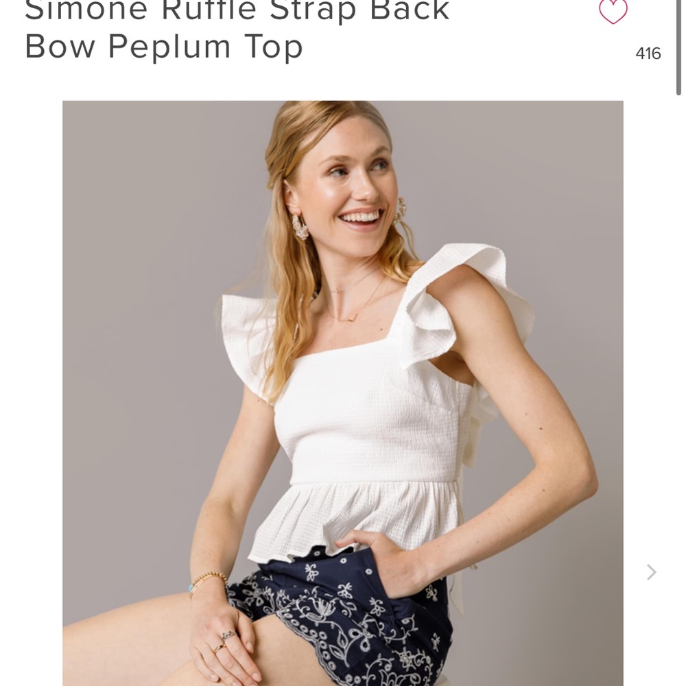 Ruffle Strap Top - Picture 3 of 5